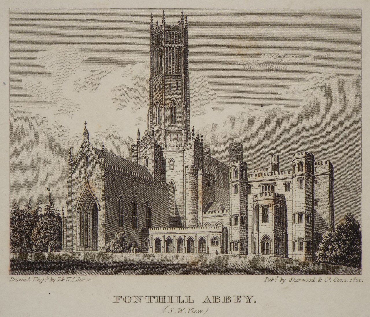 Print - Fonthill Abbey (S.W. view) - Storer